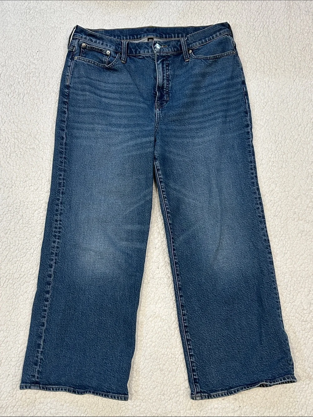 J. Crew '96 Slim Wide Jeans size 34 High Rise Cropped Ankle CC583